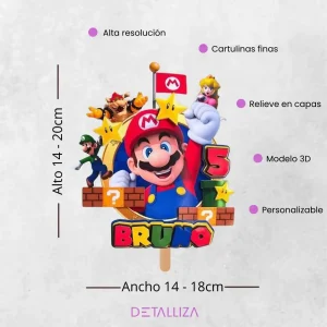 Topper de Mario Bros Personalizado