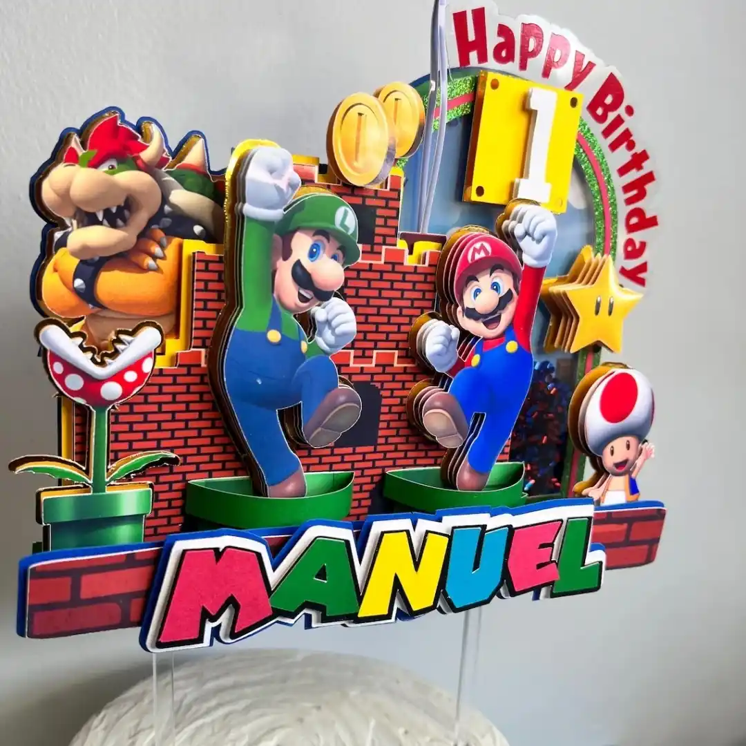 Topper de Mario Bros y Luigi Personalizado 4