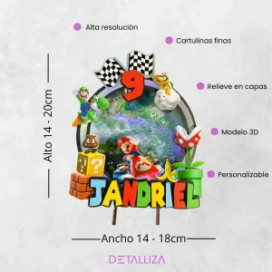 Topper de Mario Kart Personalizado