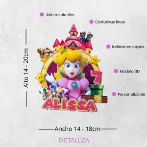 Topper de Princesa Peach Personalizado