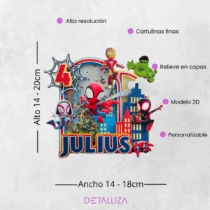 Topper de Spidey Personalizado