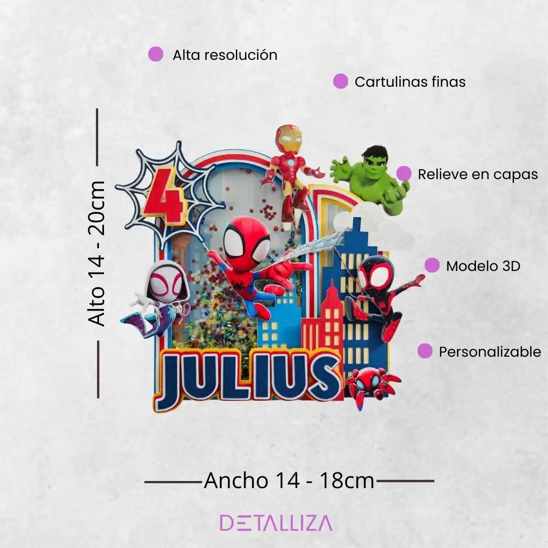 Topper de Spidey Personalizado